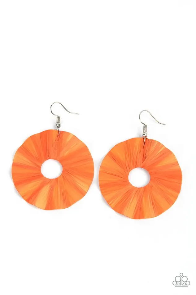 Paparazzi Jewelry Paparazzi Earring Fan the Breeze Orange Earrings Paparazzi Jewelry Paparazzi Earring Fan the Breeze Orange Earrings
