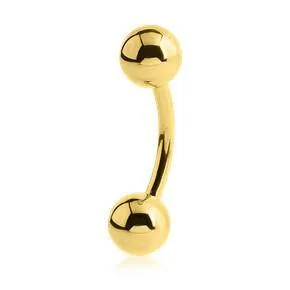 PreStyled Sets Tulsa Body Jewelry 14g Gold Curved Barbell