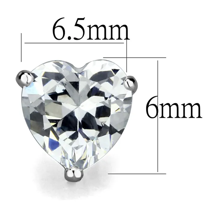 Alamode Earrings LOS883 Rhodium 925 Sterling Silver Earrings with AAA Grade CZ in Clear