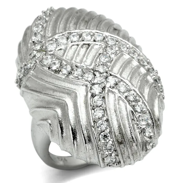 Alamode Rings LOS569 Rhodium 925 Sterling Silver Ring with AAA Grade CZ in Clear Alamode Rings LOS569 Rhodium 925 Sterling Silver Ring with AAA Grade CZ in Clear