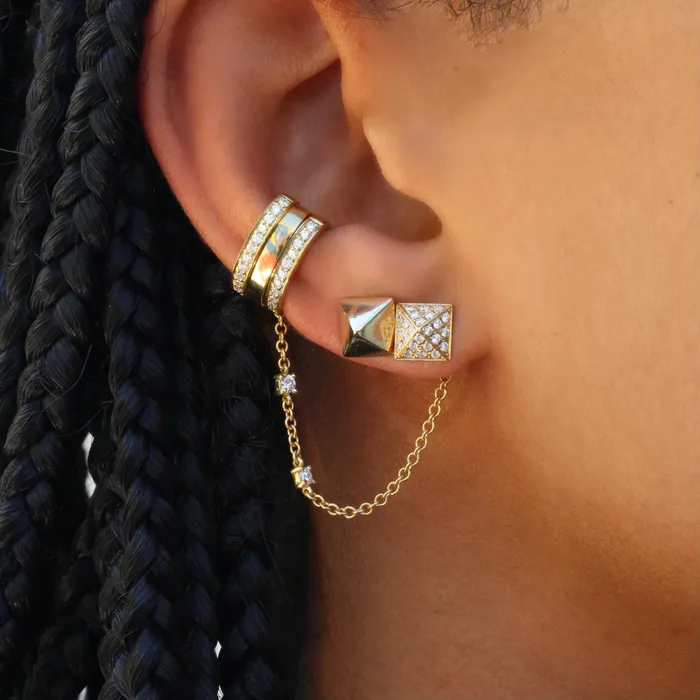anitako Earrings LARGE DIAMOND SPIKE STUD EARRINGS