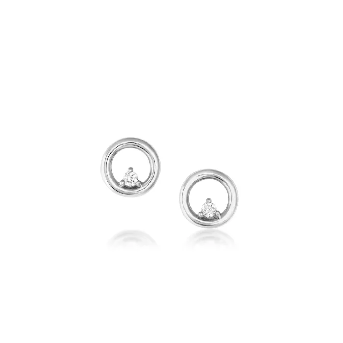 Earrings Marrow Fine White Diamond Orbit Hoop Studs Earrings Marrow Fine White Diamond Orbit Hoop Studs