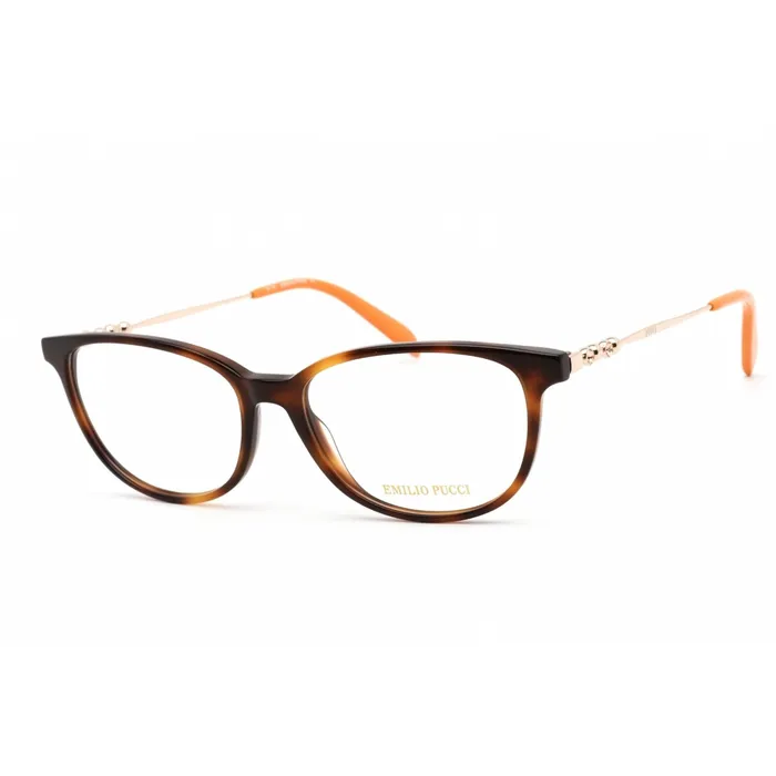 Emilio Pucci PreStyled Sets Emilio Pucci Womens Eyeglasses Dark HavanaGold Oval Plastic Frame EP5137 052 Emilio Pucci PreStyled Sets Emilio Pucci Womens Eyeglasses Dark HavanaGold Oval Plastic Frame EP5137 052