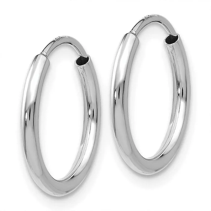 Jewelry Earrings 14k White Gold 15mm Polished Endless Hoop Earrings Jewelry Earrings 14k White Gold 15mm Polished Endless Hoop Earrings