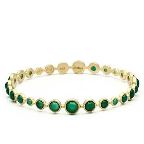 LOS550 Matte Gold 925 Sterling Silver Bangle with SemiPrecious Onyx in Emerald Alamode Rings LOS550 Matte Gold 925 Sterling Silver Bangle with SemiPrecious Onyx in Emerald Alamode Rings