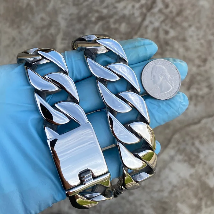 Mens Huge Chain Silver Cuban Link Stainless Steel 25MM Necklace 24 Vivi Necklaces Mens Huge Chain Silver Cuban Link Stainless Steel 25MM Necklace 24 Vivi Necklaces