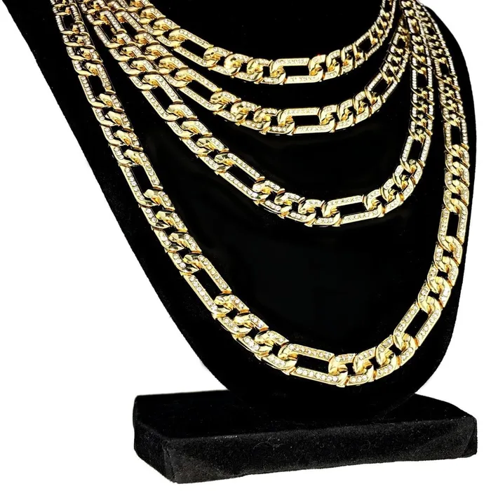 PreStyled Sets 14K Gold Plated Chain Figaro Links Fully Iced 1624 Bling Cartel Admin PreStyled Sets 14K Gold Plated Chain Figaro Links Fully Iced 1624 Bling Cartel Admin