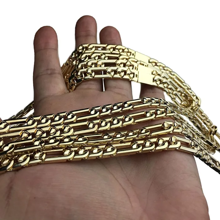 PreStyled Sets 14K Gold Plated Chain Figaro Links Fully Iced 1624 Bling Cartel Admin