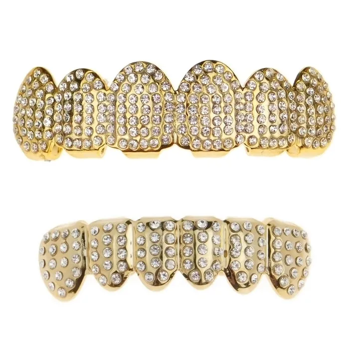 PreStyled Sets Bling Cartel Admin 14K Gold Plated Micro Pave Iced Teeth Grillz Set PreStyled Sets Bling Cartel Admin 14K Gold Plated Micro Pave Iced Teeth Grillz Set