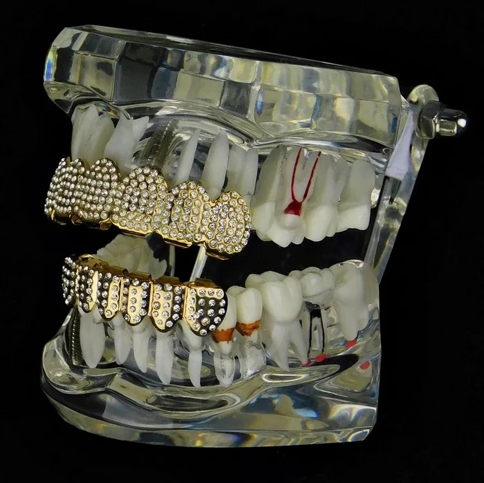 PreStyled Sets Bling Cartel Admin 14K Gold Plated Micro Pave Iced Teeth Grillz Set