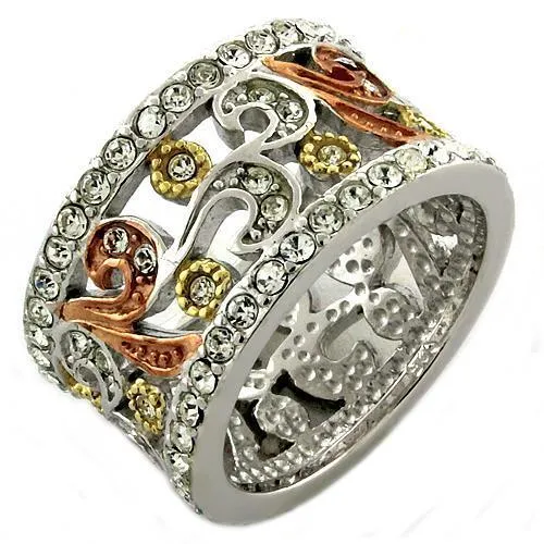 Rings Alamode LOAS1032 Rhodium 925 Sterling Silver Ring with Top Grade Crystal in Multi Color Rings Alamode LOAS1032 Rhodium 925 Sterling Silver Ring with Top Grade Crystal in Multi Color