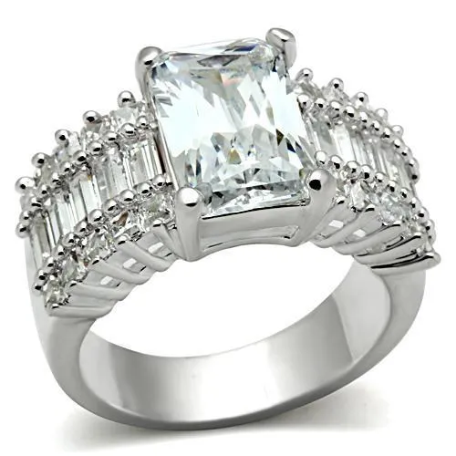 Rings Alamode SS023 Silver 925 Sterling Silver Ring with AAA Grade CZ in Clear Rings Alamode SS023 Silver 925 Sterling Silver Ring with AAA Grade CZ in Clear