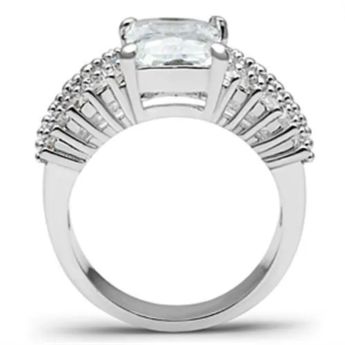 Rings Alamode SS023 Silver 925 Sterling Silver Ring with AAA Grade CZ in Clear