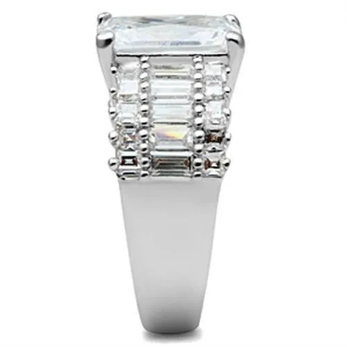 Rings Alamode SS023 Silver 925 Sterling Silver Ring with AAA Grade CZ in Clear