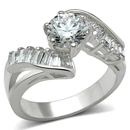 Rings Alamode SS043 Silver 925 Sterling Silver Ring with AAA Grade CZ in Clear Rings Alamode SS043 Silver 925 Sterling Silver Ring with AAA Grade CZ in Clear