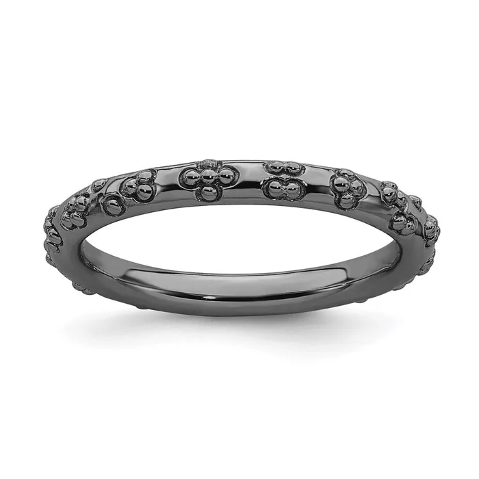 Rings Stackable Expressions Sterling Silver Stackable Expressions Blackplated Textured Ring QSK1616 Rings Stackable Expressions Sterling Silver Stackable Expressions Blackplated Textured Ring QSK1616