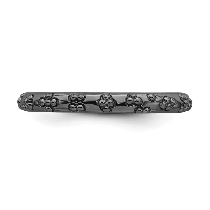Rings Stackable Expressions Sterling Silver Stackable Expressions Blackplated Textured Ring QSK1616 Rings Stackable Expressions Sterling Silver Stackable Expressions Blackplated Textured Ring QSK1616
