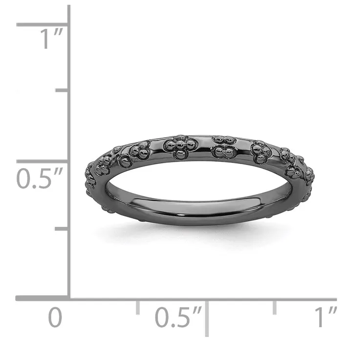 Rings Stackable Expressions Sterling Silver Stackable Expressions Blackplated Textured Ring QSK1616 Rings Stackable Expressions Sterling Silver Stackable Expressions Blackplated Textured Ring QSK1616