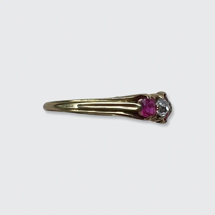 Ruby Diamond FiveStone Ring 21stfinds Rings