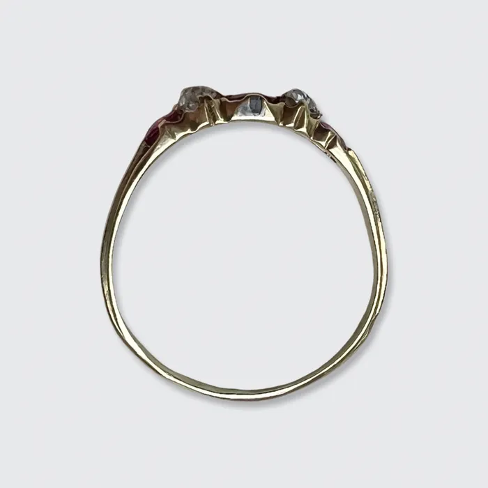 Ruby Diamond FiveStone Ring 21stfinds Rings