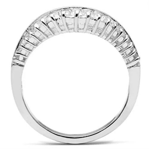 SS044 Silver 925 Sterling Silver Ring with AAA Grade CZ in Clear Alamode Rings