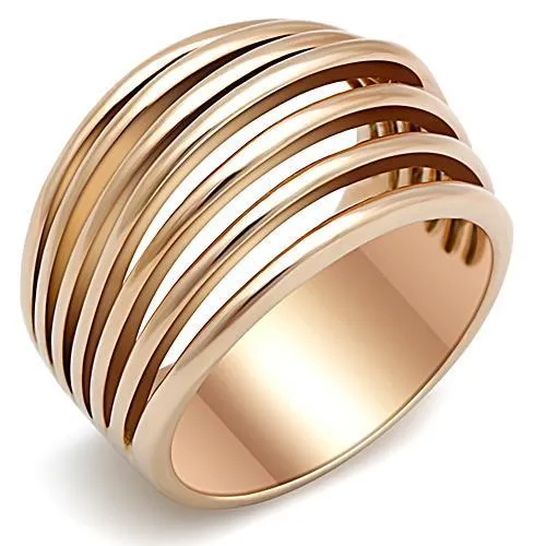 TK1414 IP Rose GoldIon Plating Stainless Steel Ring with No Stone Alamode Rings TK1414 IP Rose GoldIon Plating Stainless Steel Ring with No Stone Alamode Rings