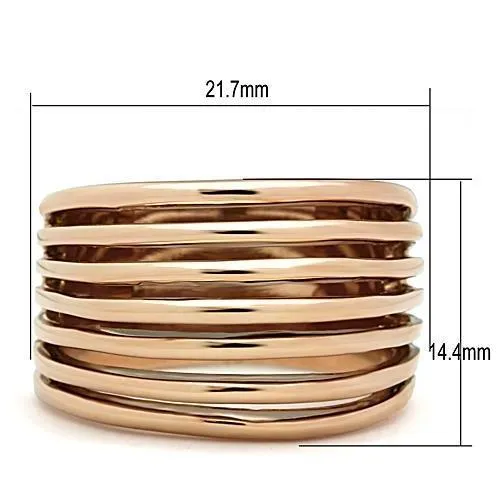 TK1414 IP Rose GoldIon Plating Stainless Steel Ring with No Stone Alamode Rings