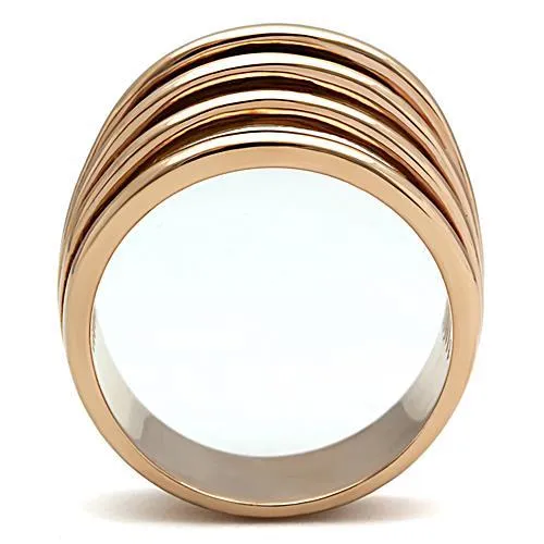 TK1414 IP Rose GoldIon Plating Stainless Steel Ring with No Stone Alamode Rings