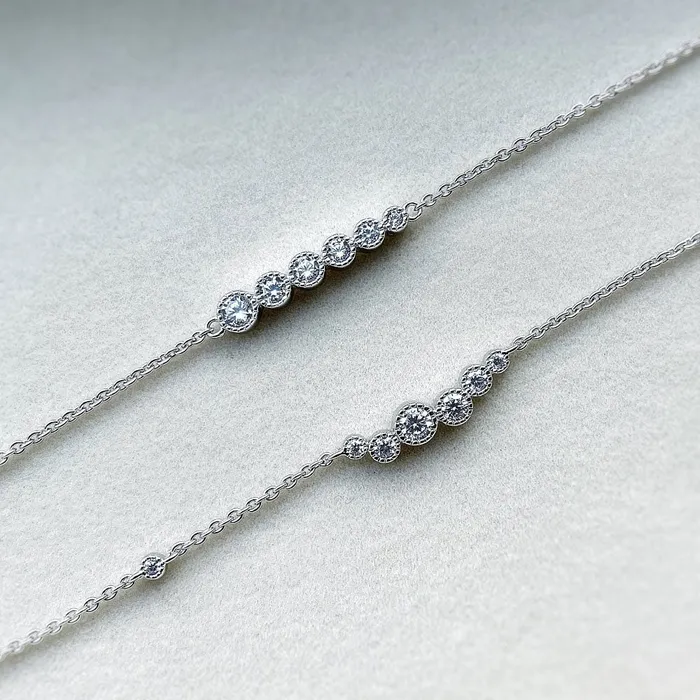 BERRICLE Bracelets Bubble Bar CZ Rolo Chain Bracelet in Sterling Silver