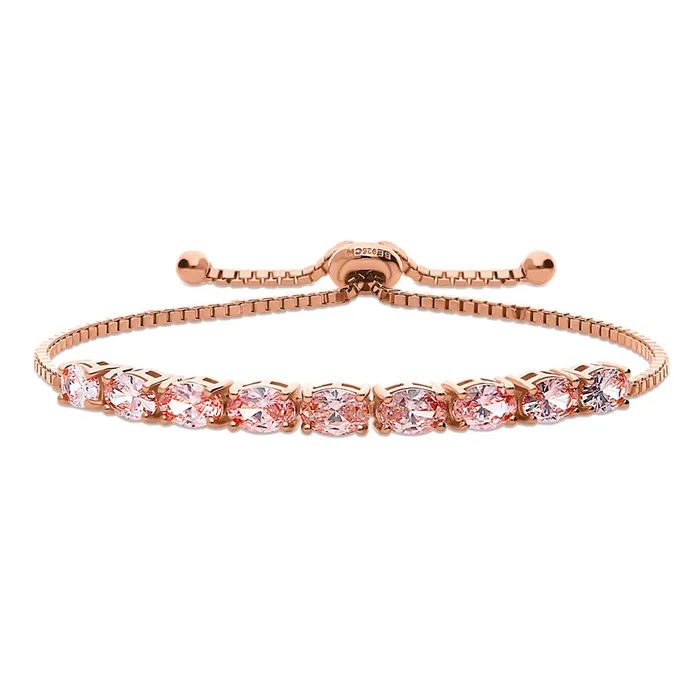 Bracelets BERRICLE EastWest Bar Oval CZ Tennis Bracelet in Sterling Silver 49