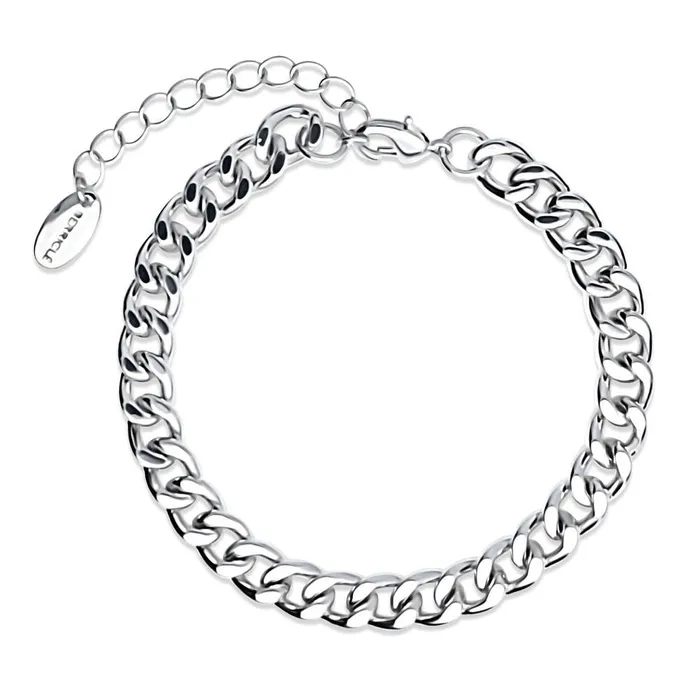 Bracelets BERRICLE Lightweight Curb Chain Bracelet in SilverTone 7mm