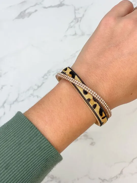 Bracelets Prep Obsessed GC Glitzy Rose Leopard Magnetic Bracelet