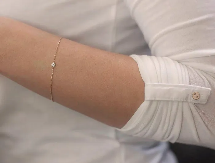 Capucinne Diamond Solitaire Bracelet Delicate Gold Bracelet Bracelets