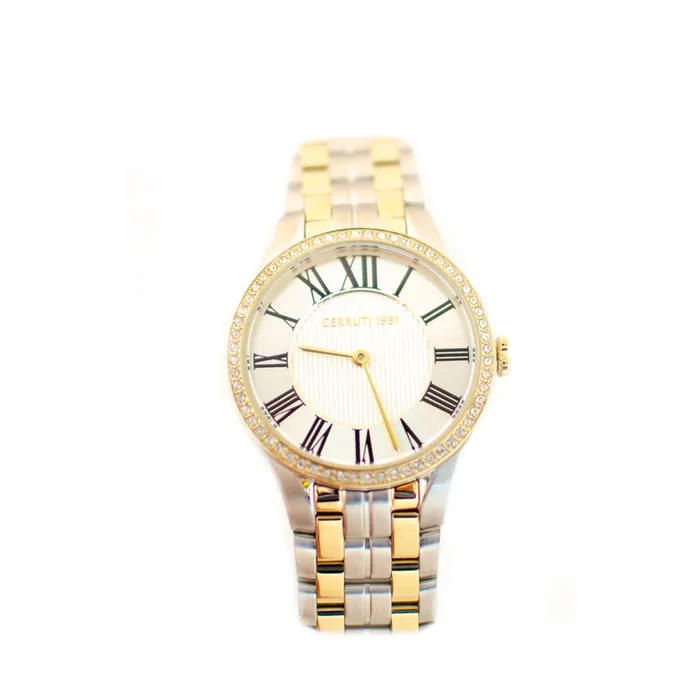 Cerruti Ladies Stainless Steel Watch With White Dial GoldPlated Bracelet And Case Cerruti Bracelets Cerruti Ladies Stainless Steel Watch With White Dial GoldPlated Bracelet And Case Cerruti Bracelets