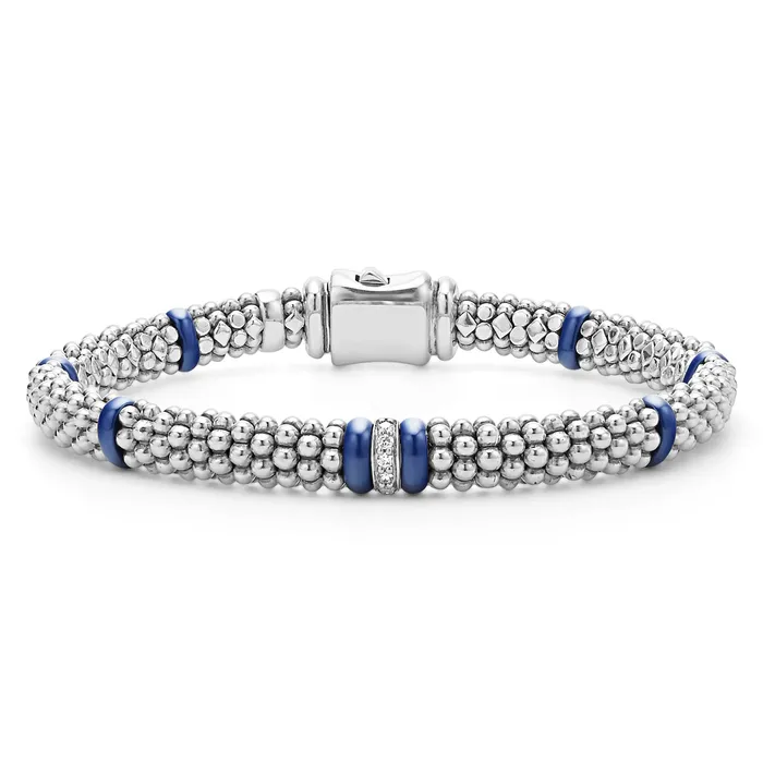 LAGOS Bracelets Blue Caviar Ultramarine Single Station Diamond Caviar Bracelet 6mm LAGOS Bracelets Blue Caviar Ultramarine Single Station Diamond Caviar Bracelet 6mm