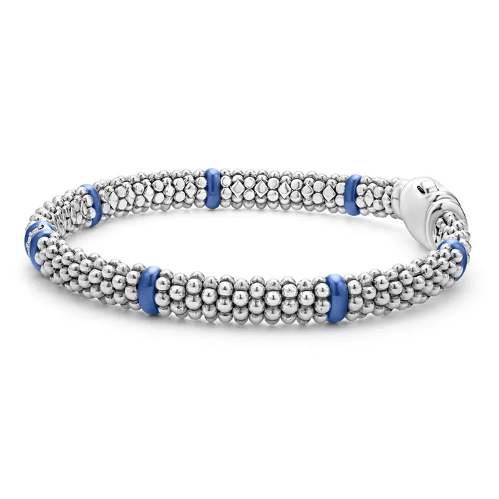 LAGOS Bracelets Blue Caviar Ultramarine Single Station Diamond Caviar Bracelet 6mm LAGOS Bracelets Blue Caviar Ultramarine Single Station Diamond Caviar Bracelet 6mm