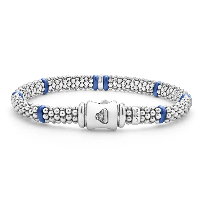 LAGOS Bracelets Blue Caviar Ultramarine Single Station Diamond Caviar Bracelet 6mm LAGOS Bracelets Blue Caviar Ultramarine Single Station Diamond Caviar Bracelet 6mm