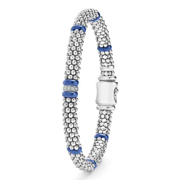LAGOS Bracelets Blue Caviar Ultramarine Single Station Diamond Caviar Bracelet 6mm LAGOS Bracelets Blue Caviar Ultramarine Single Station Diamond Caviar Bracelet 6mm