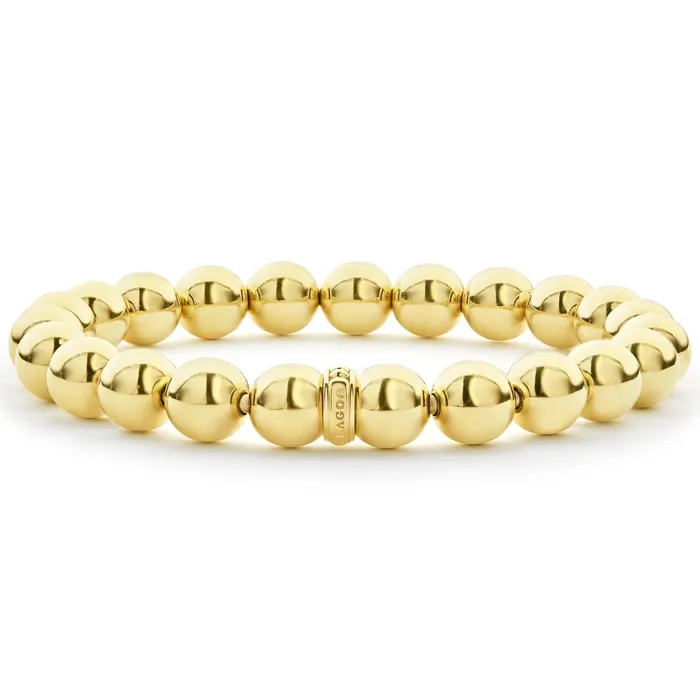 Lagos PreStyled Sets Caviar Gold 18K Gold Bead Bracelet 8mm