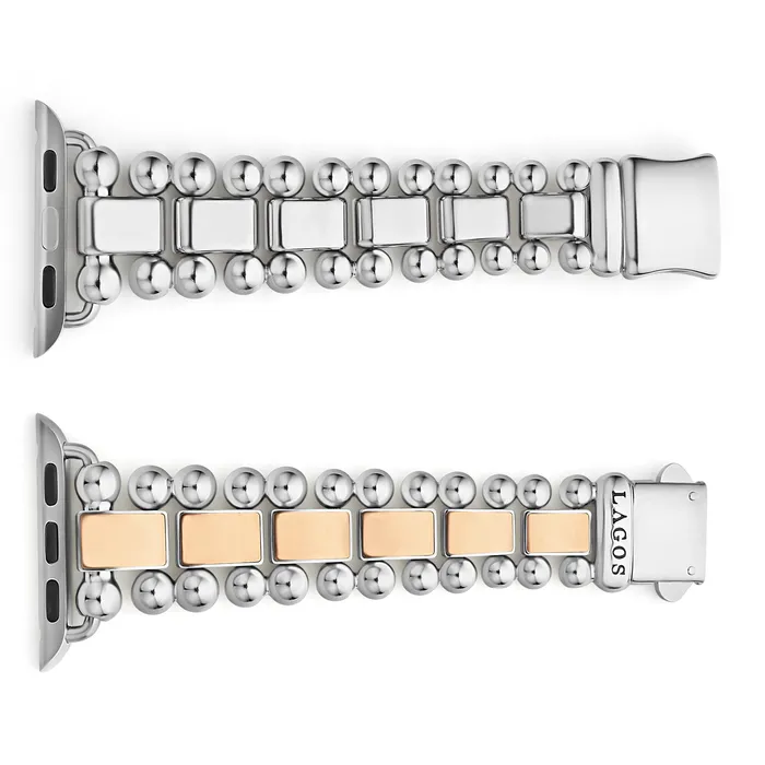 LAGOS Smart Caviar 18K Rose Gold and Stainless Steel Watch Bracelet3845mm Bracelets LAGOS Smart Caviar 18K Rose Gold and Stainless Steel Watch Bracelet3845mm Bracelets
