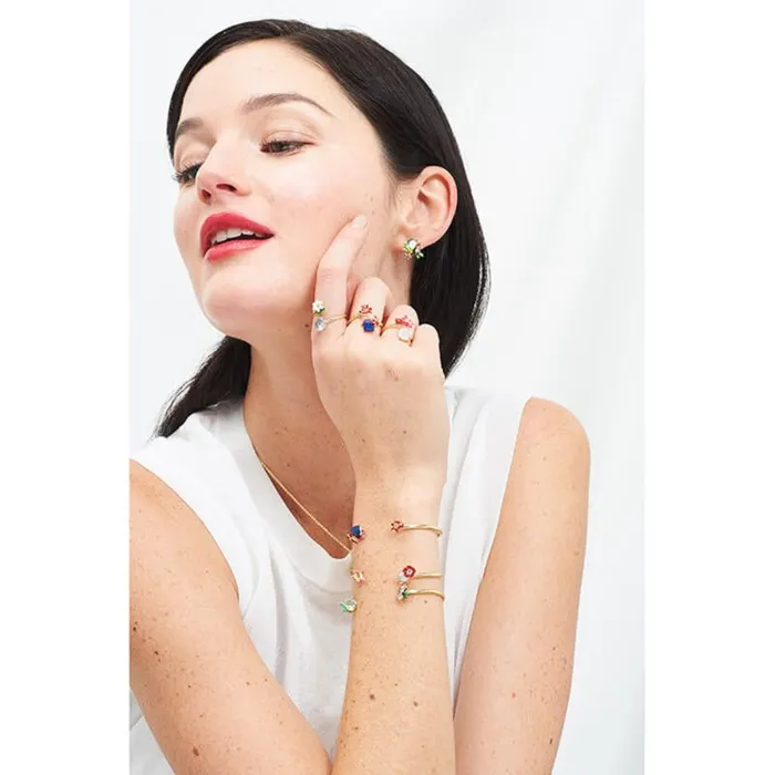 Les Nereides Bracelets Les Nereides Robin And Carved Crystal Bangle Bracelet