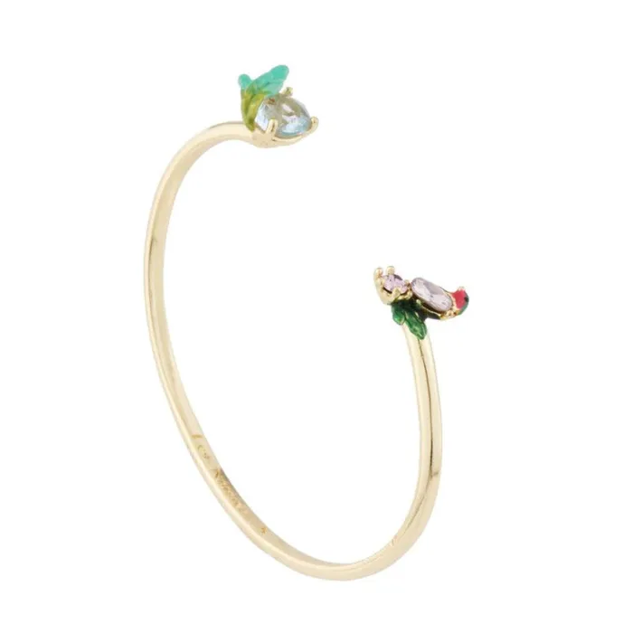 Les Nereides Bracelets Les Nereides Robin And Carved Crystal Bangle Bracelet