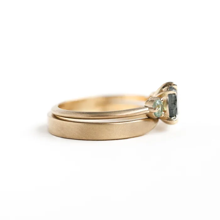 Moss Agate Wedding Ring Set Capucinne Rings Moss Agate Wedding Ring Set Capucinne Rings