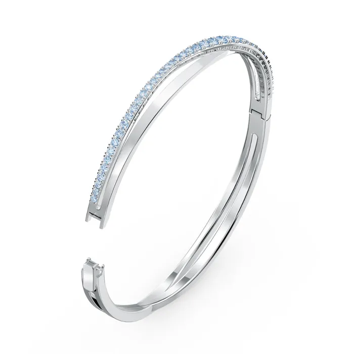 Swarovski Bracelets Swarovski Twist Rows Bracelet Blue Rhodium Plated