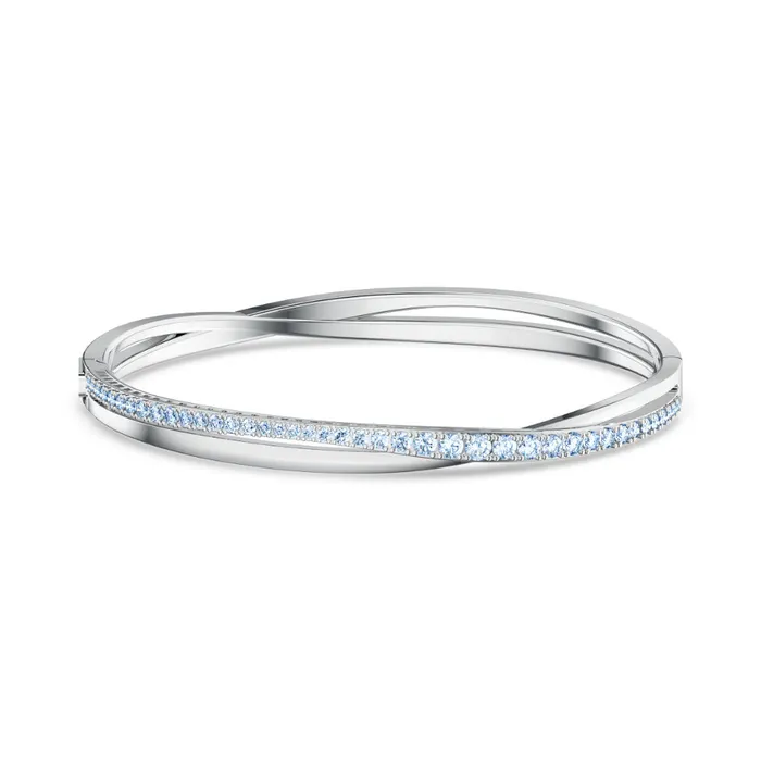 Swarovski Bracelets Swarovski Twist Rows Bracelet Blue Rhodium Plated