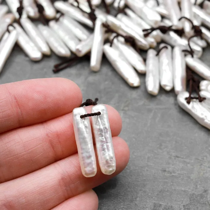 Earrings Intrinsic Trading AAA White Biwa Stick Pearl Long Rectangle Thin Tube Earrings Genuine Natural Freshwater Pearl Matched Gemstone Pair Earrings Intrinsic Trading AAA White Biwa Stick Pearl Long Rectangle Thin Tube Earrings Genuine Natural Freshwater Pearl Matched Gemstone Pair