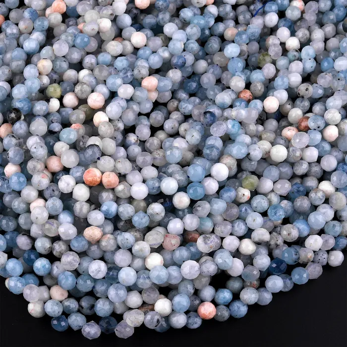 Earrings Intrinsic Trading Natural Aquamarine Faceted 6mm Rounded Briolette Teardrop Beads Good For Earrings 155 Strand