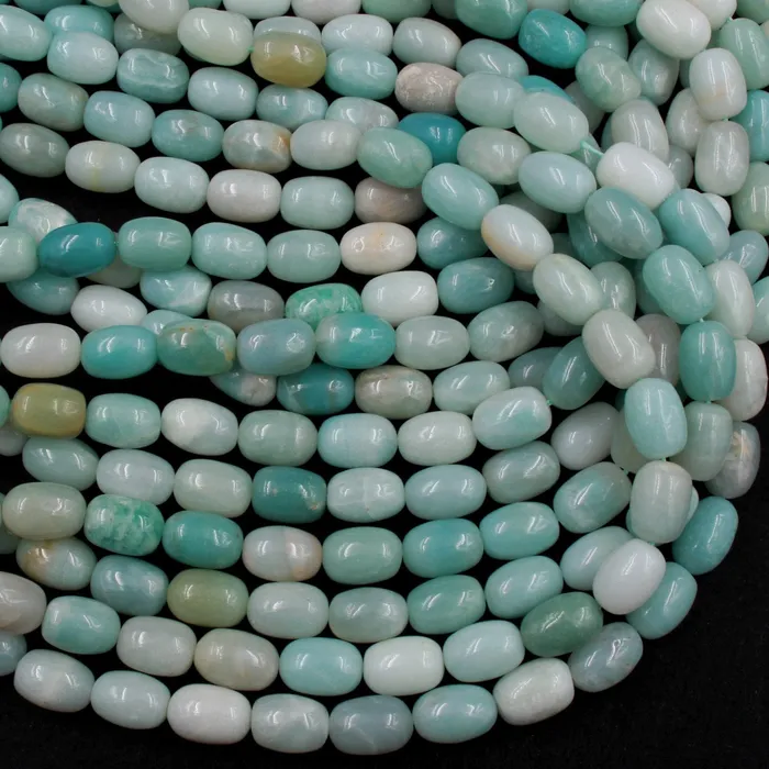 Earrings Intrinsic Trading Natural Blue Amazonite Barrel Cylinder Tube Beads Stunning Soft Sea Blue Green Gemstone High Quality Good For Earrings 16 Strand