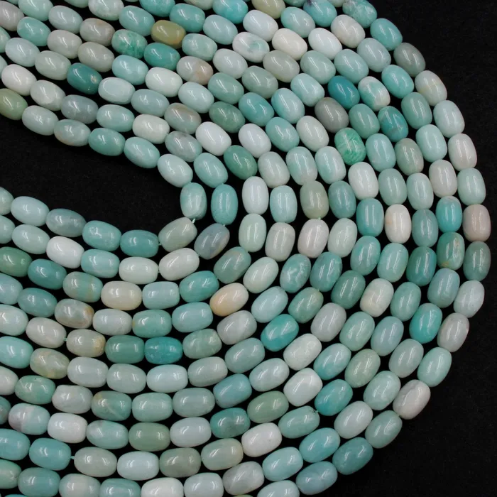 Earrings Intrinsic Trading Natural Blue Amazonite Barrel Cylinder Tube Beads Stunning Soft Sea Blue Green Gemstone High Quality Good For Earrings 16 Strand