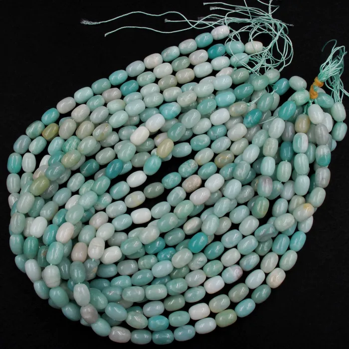 Earrings Intrinsic Trading Natural Blue Amazonite Barrel Cylinder Tube Beads Stunning Soft Sea Blue Green Gemstone High Quality Good For Earrings 16 Strand